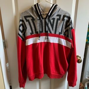 PINK red and gray hoodie.